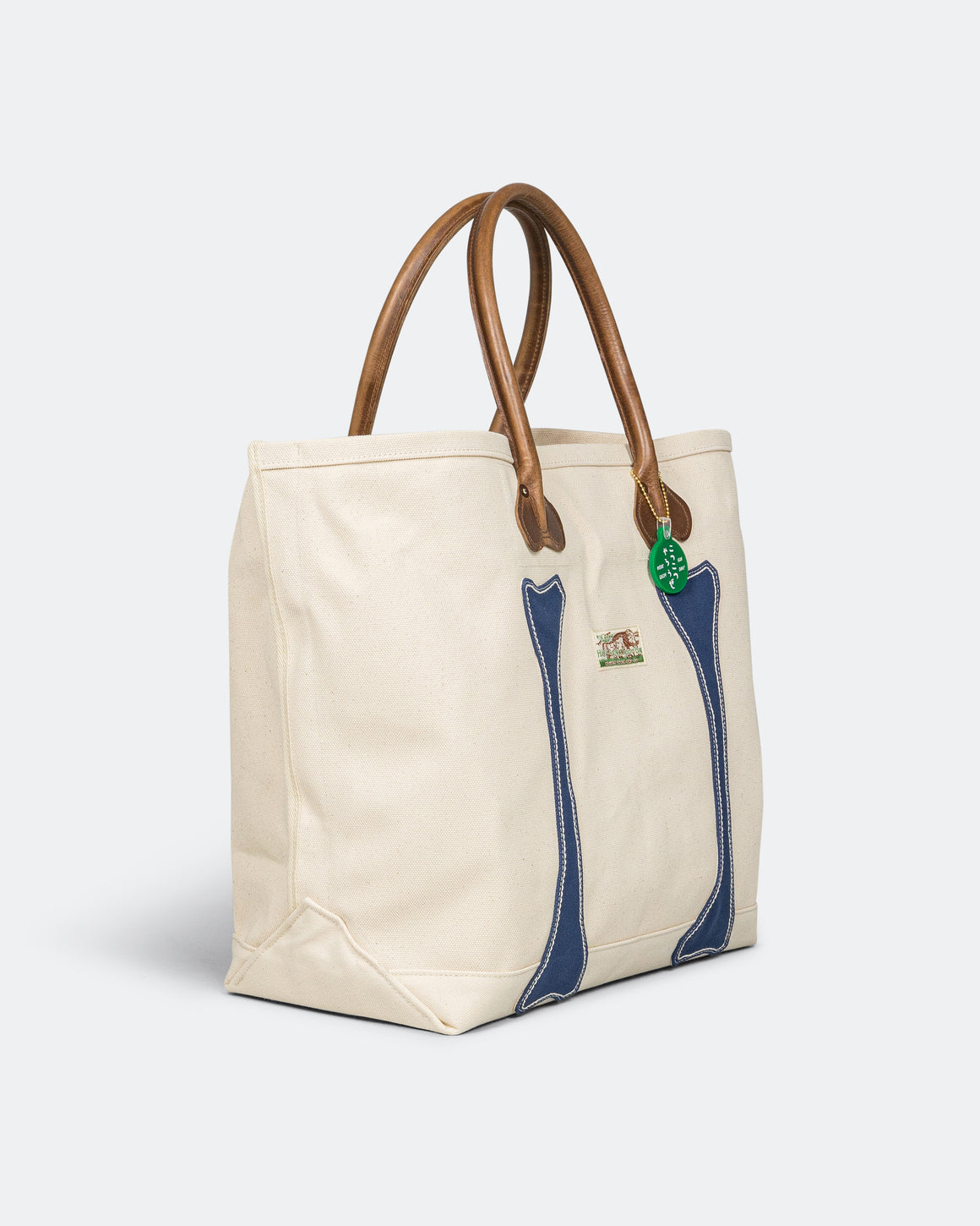 Kapital - #4 Canvas KO.TSU.KO.TSU. Tote Bag - Ecru/Navy - UP THERE