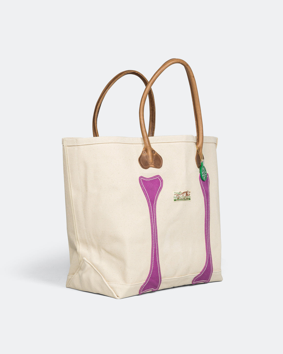 Kapital - #4 Canvas KO.TSU.KO.TSU. Tote Bag - Ecru/Purple - UP THERE