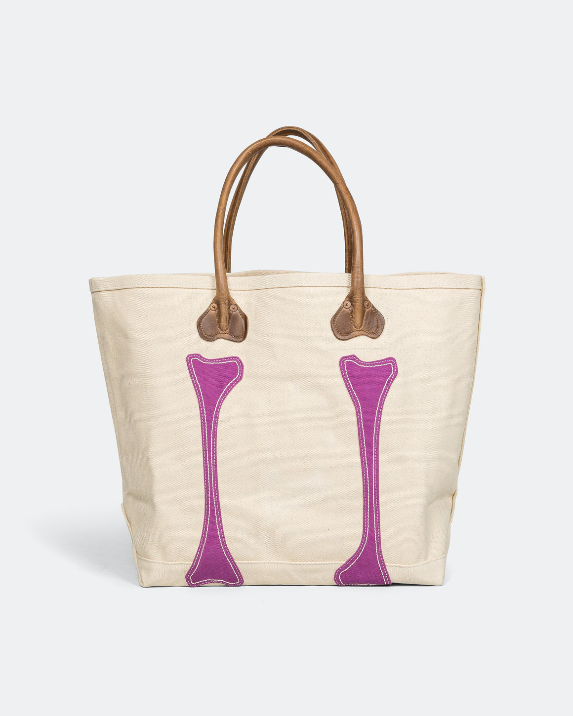 Kapital - #4 Canvas KO.TSU.KO.TSU. Tote Bag - Ecru/Purple - UP THERE