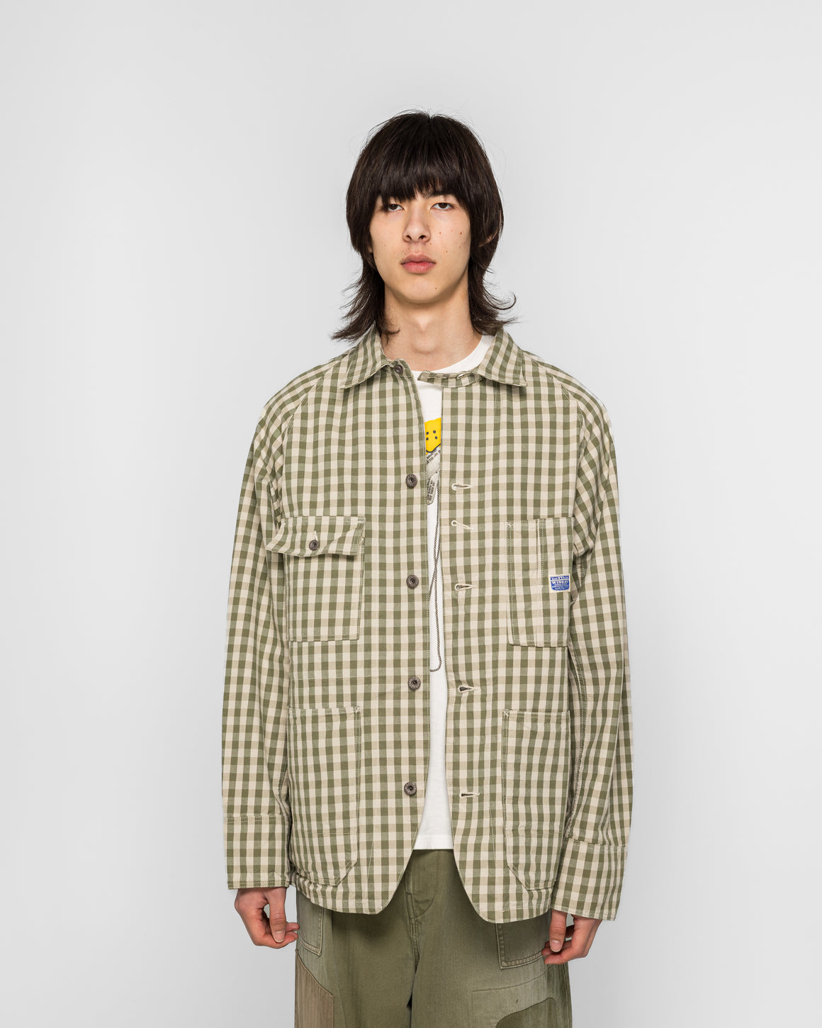 Kapital - OX Gingham CACTUS Coverall - Khaki - UP THERE