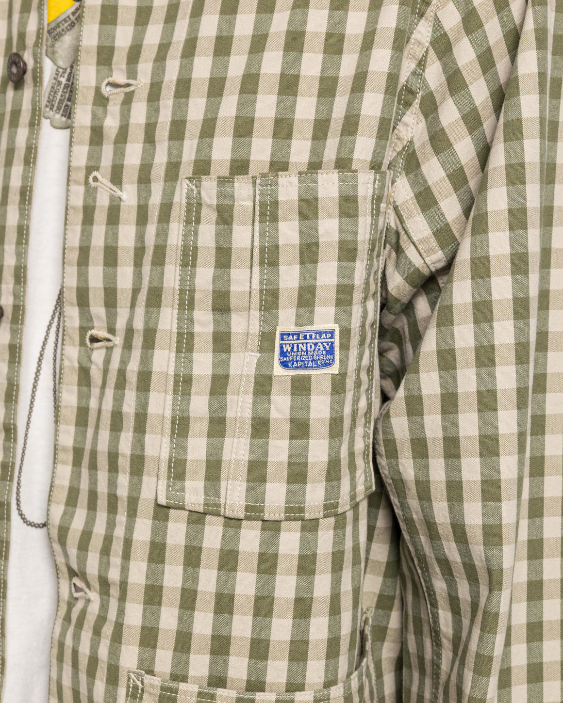 Kapital - OX Gingham CACTUS Coverall - Khaki - UP THERE