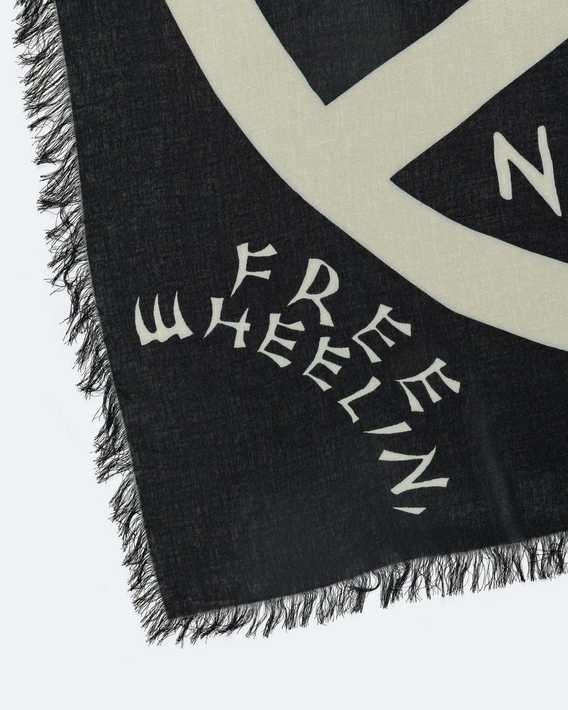 Kapital - Rayon Fringed Square Stole (GIANT PEACE) - Black - UP THERE