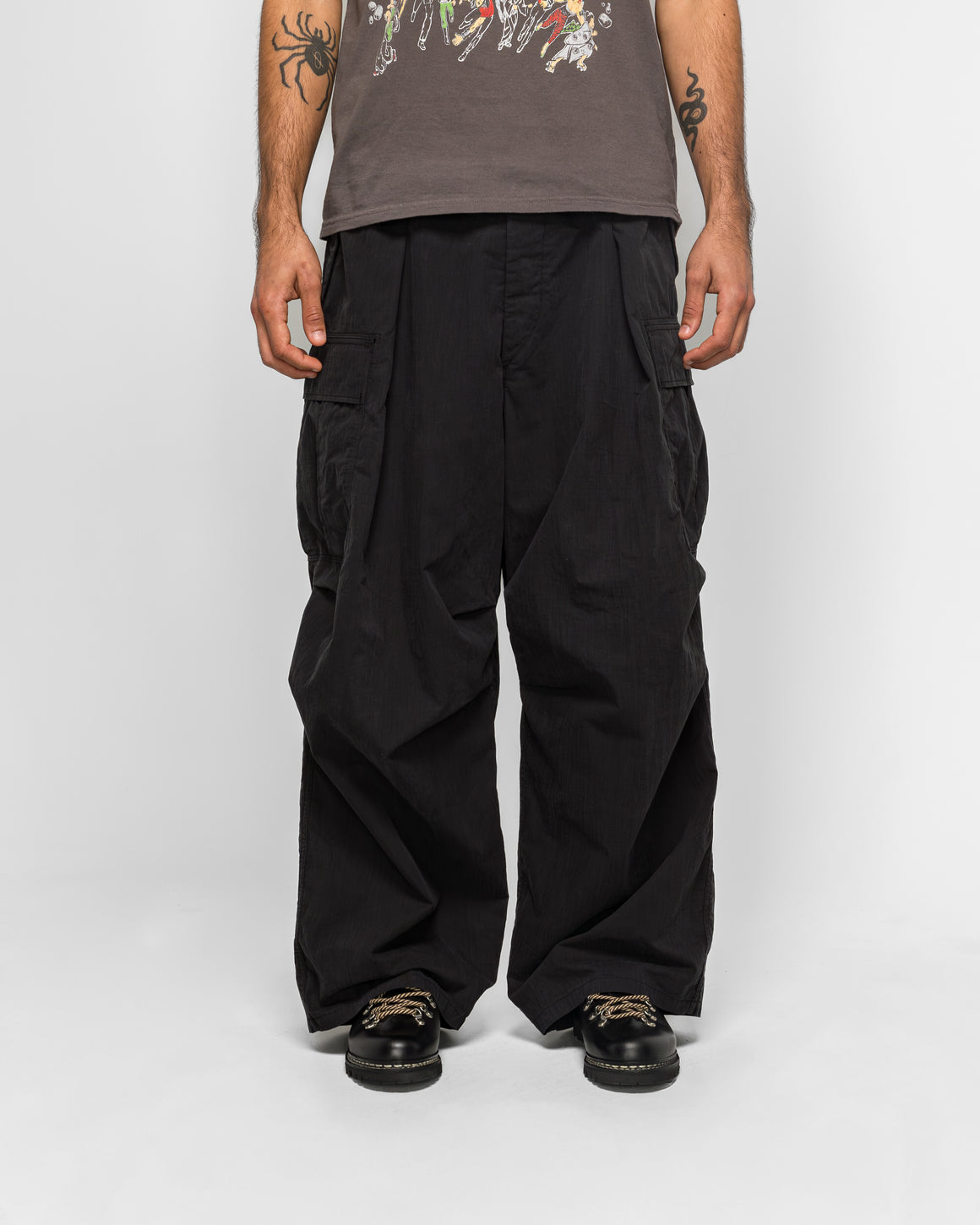 Kapital - Rip Stop JUMBO Cargo Pants - Black - UP THERE