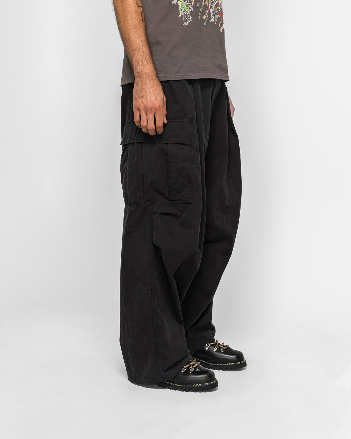 Kapital - Rip Stop JUMBO Cargo Pants - Black - UP THERE