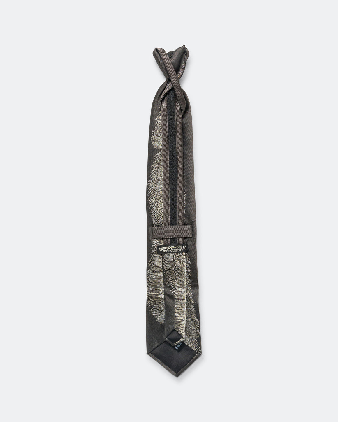 Kapital - SilkTwill Feather ZIP Tie - Black - UP THERE