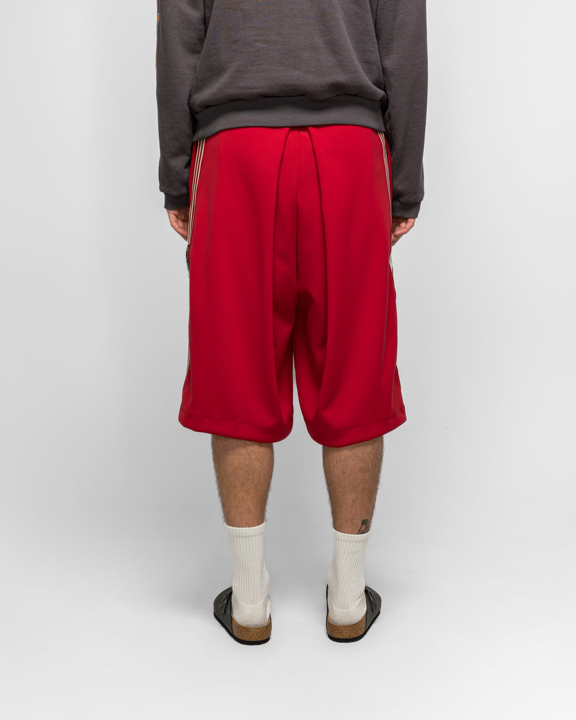 Kapital - Smooth Jersey KOME-KOME Track Jorts (BannerStripe) - Red - UP THERE