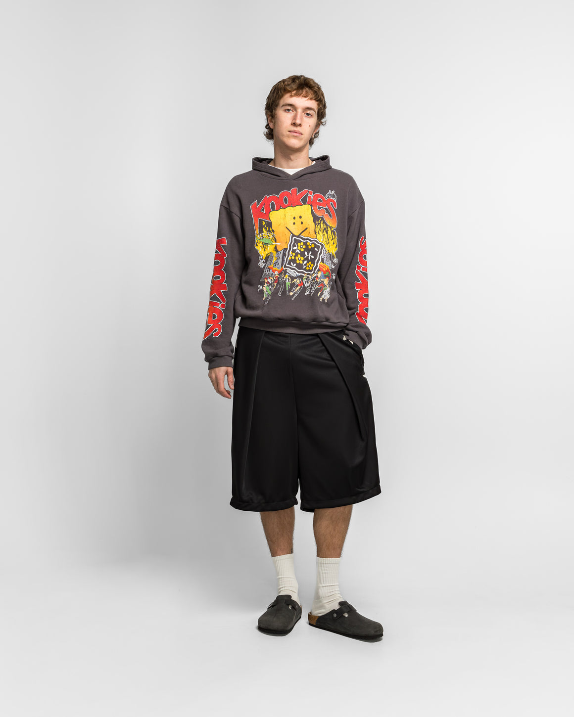 Kapital - Smooth Jersey KOME-KOME Track Jorts (BetsyRoss) - Black - UP THERE