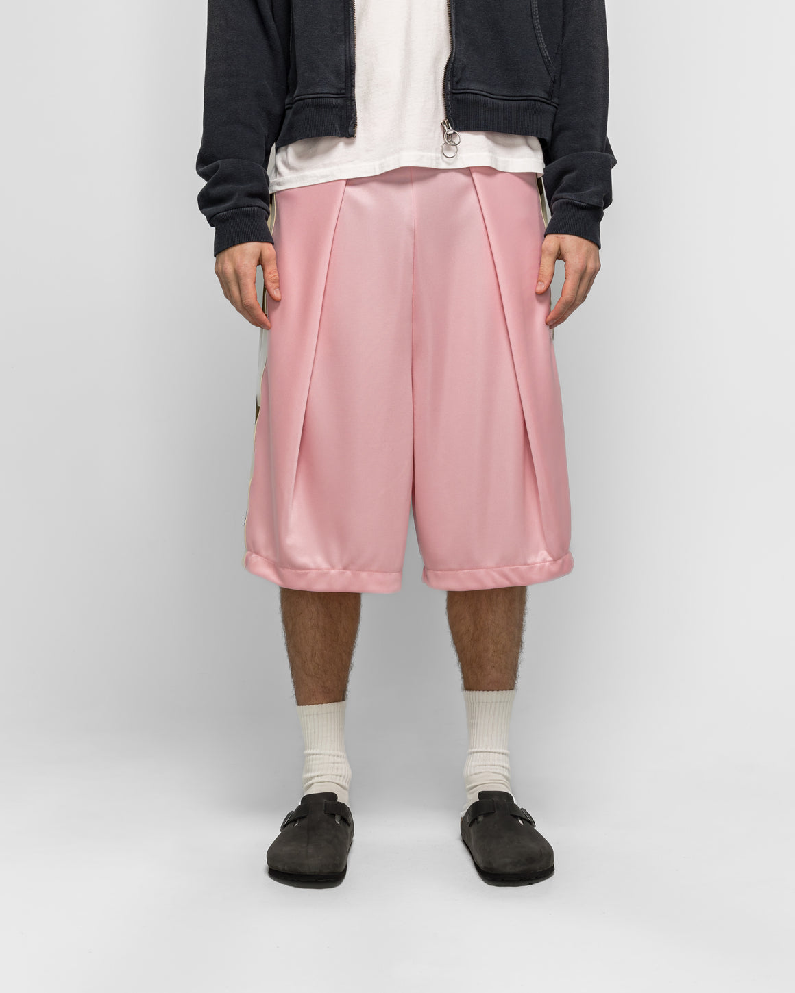 Kapital - Smooth Jersey KOME-KOME Track Jorts (BetsyRoss) - Pink - UP THERE