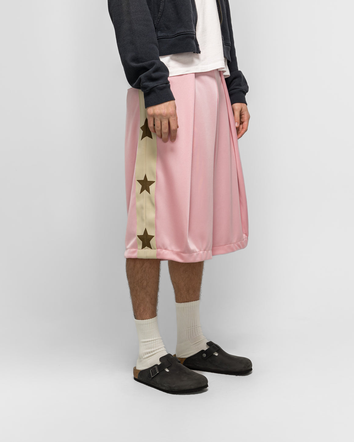 Kapital - Smooth Jersey KOME-KOME Track Jorts (BetsyRoss) - Pink - UP THERE