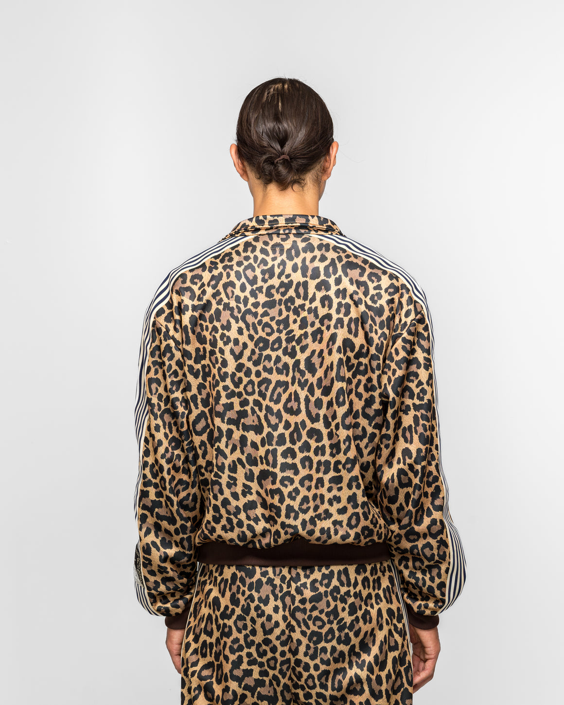 Kapital - Smooth Jersey Leopard STANTMAN & WOMAN Track JKT - Brown - UP THERE