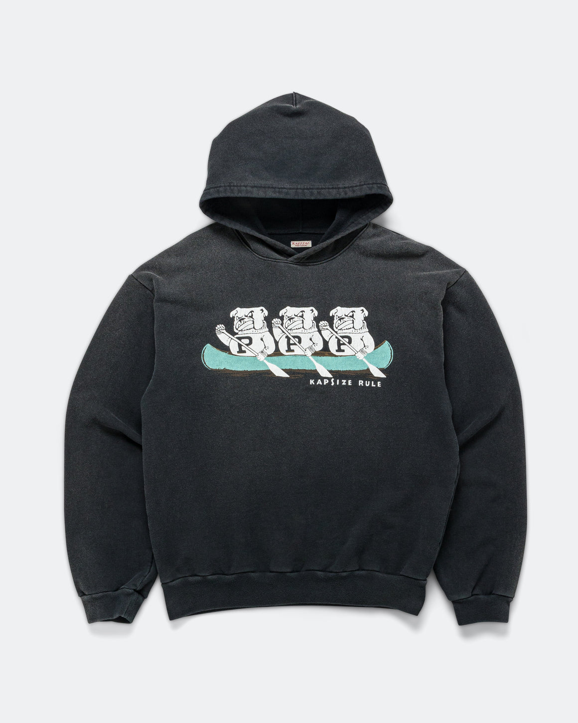 Kapital - SWT Knit Hoodie ('P' BULLDOG) - Black - UP THERE