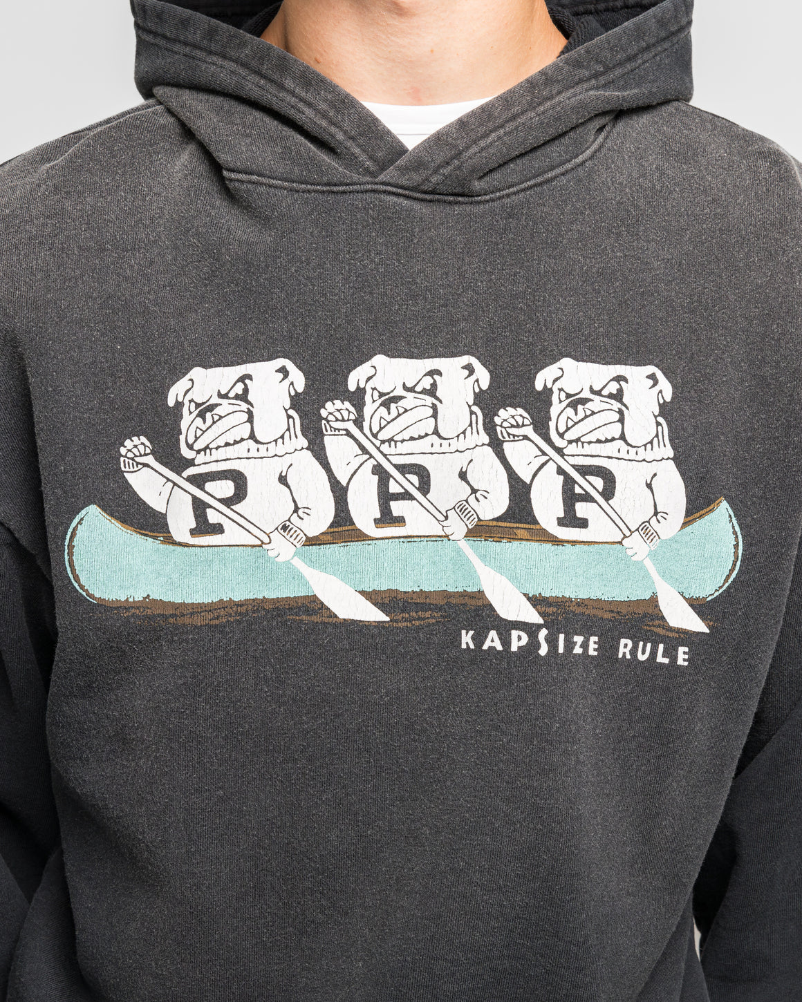 Kapital - SWT Knit Hoodie ('P' BULLDOG) - Black - UP THERE