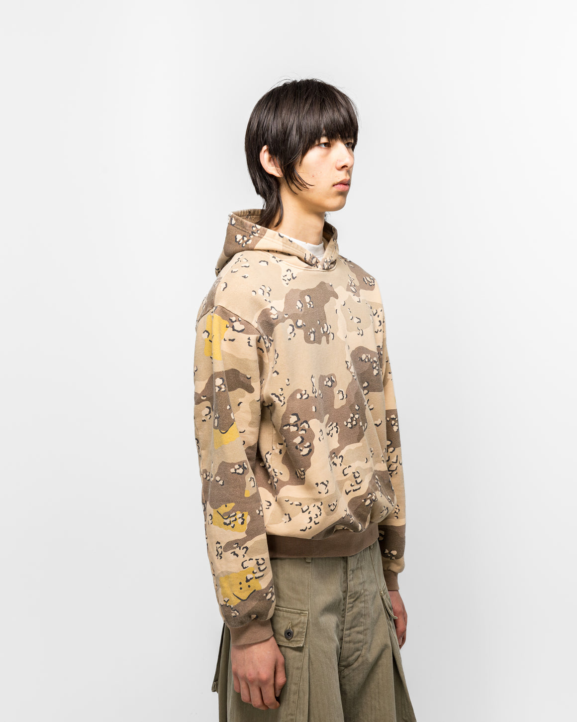Kapital - SWT Knit PECKISH CHOCO-CHIP Camo Hoodie - Beige - UP THERE