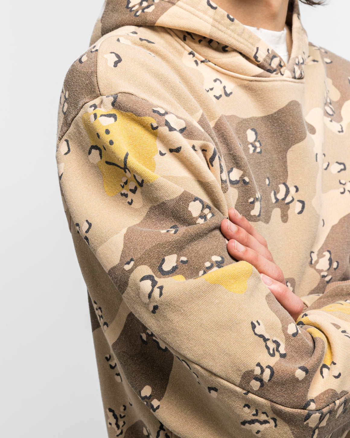 Kapital - SWT Knit PECKISH CHOCO-CHIP Camo Hoodie - Beige - UP THERE