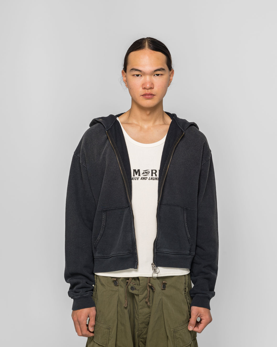 Kapital - SWT Knit ZIP-UP GYM Parka - Black - UP THERE