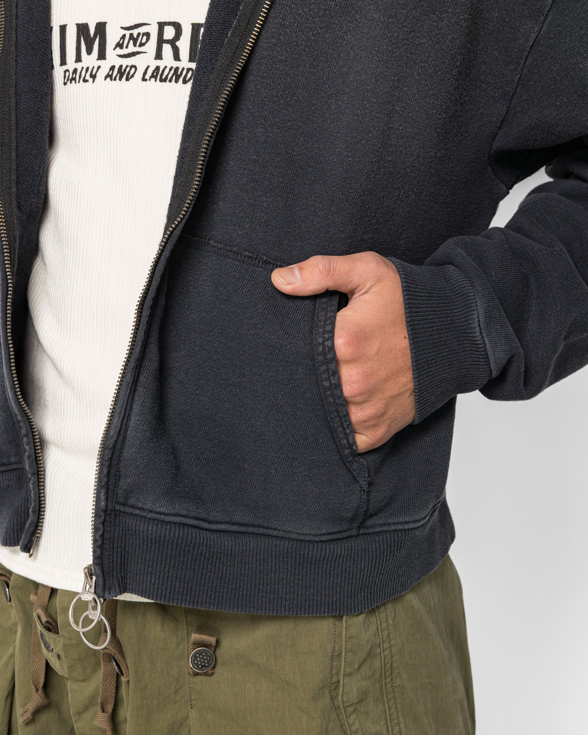 Kapital - SWT Knit ZIP-UP GYM Parka - Black - UP THERE