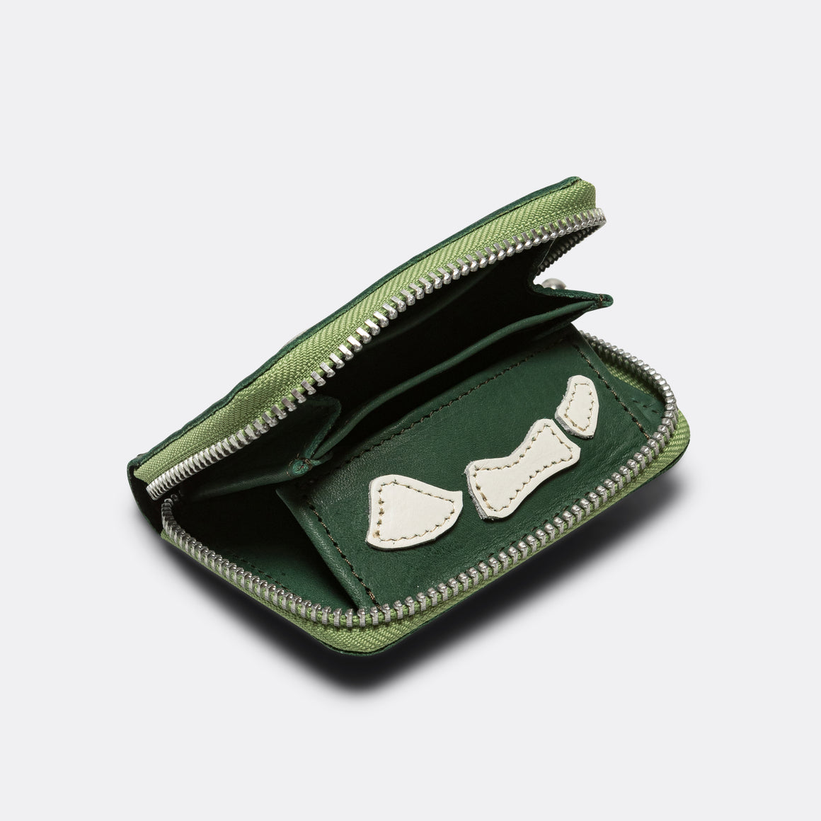 THUMBS-UP BONE HAND ZIP Mini Wallet - Green