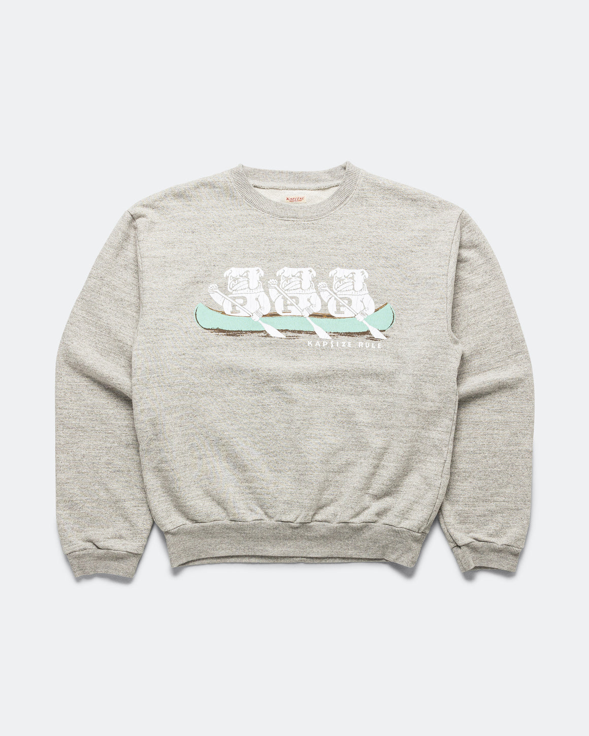 Kapital - TOP SWT Knit Crew SWT ('P' BULLDOG) - Top Grey - UP THERE