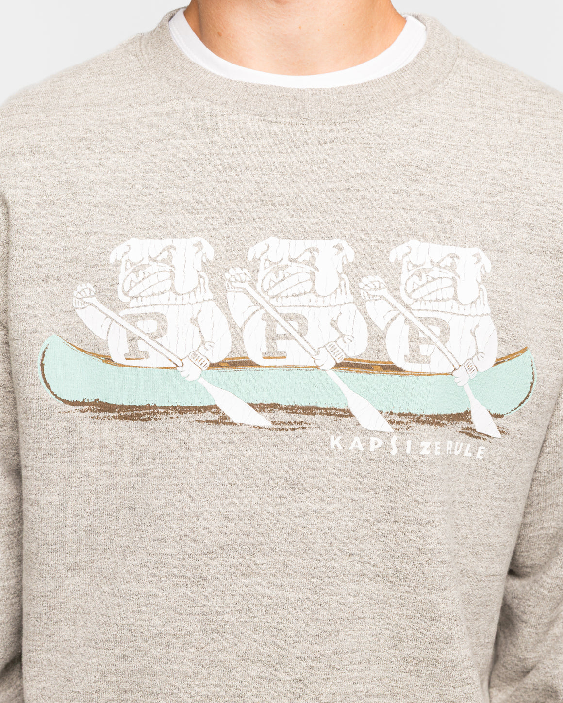 Kapital - TOP SWT Knit Crew SWT ('P' BULLDOG) - Top Grey - UP THERE