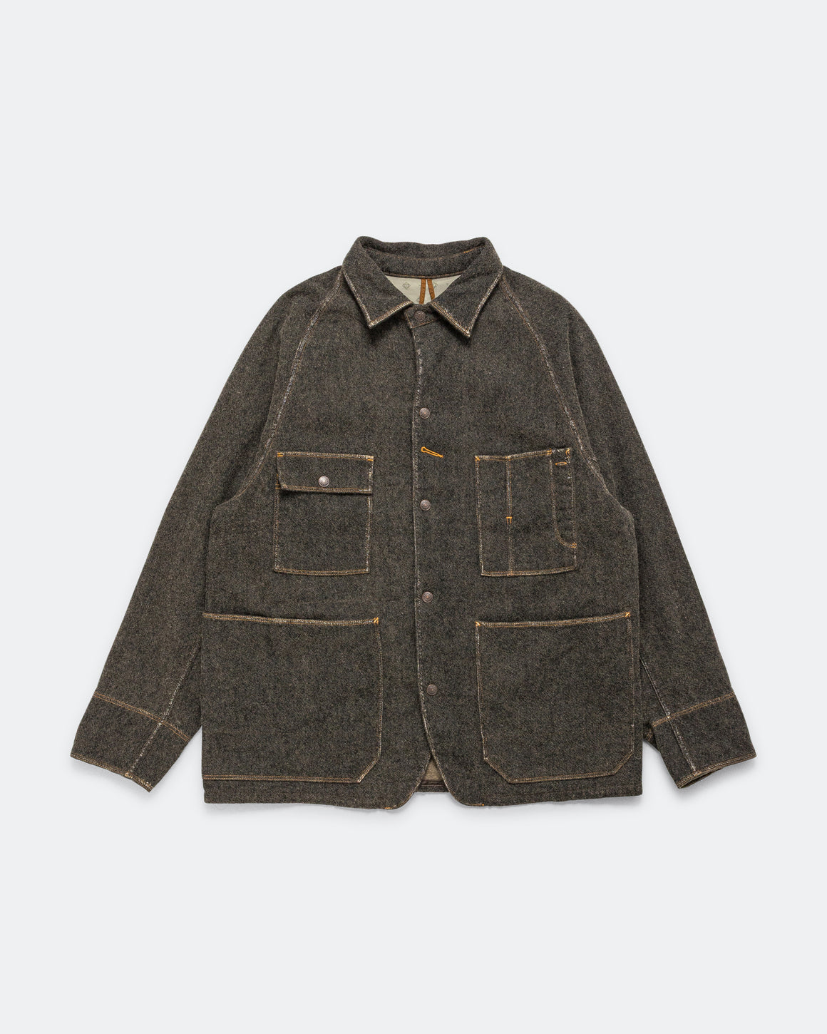 Kapital - Twill Aging-Wool CACTUS Coverall - Fade Charcoal - UP THERE