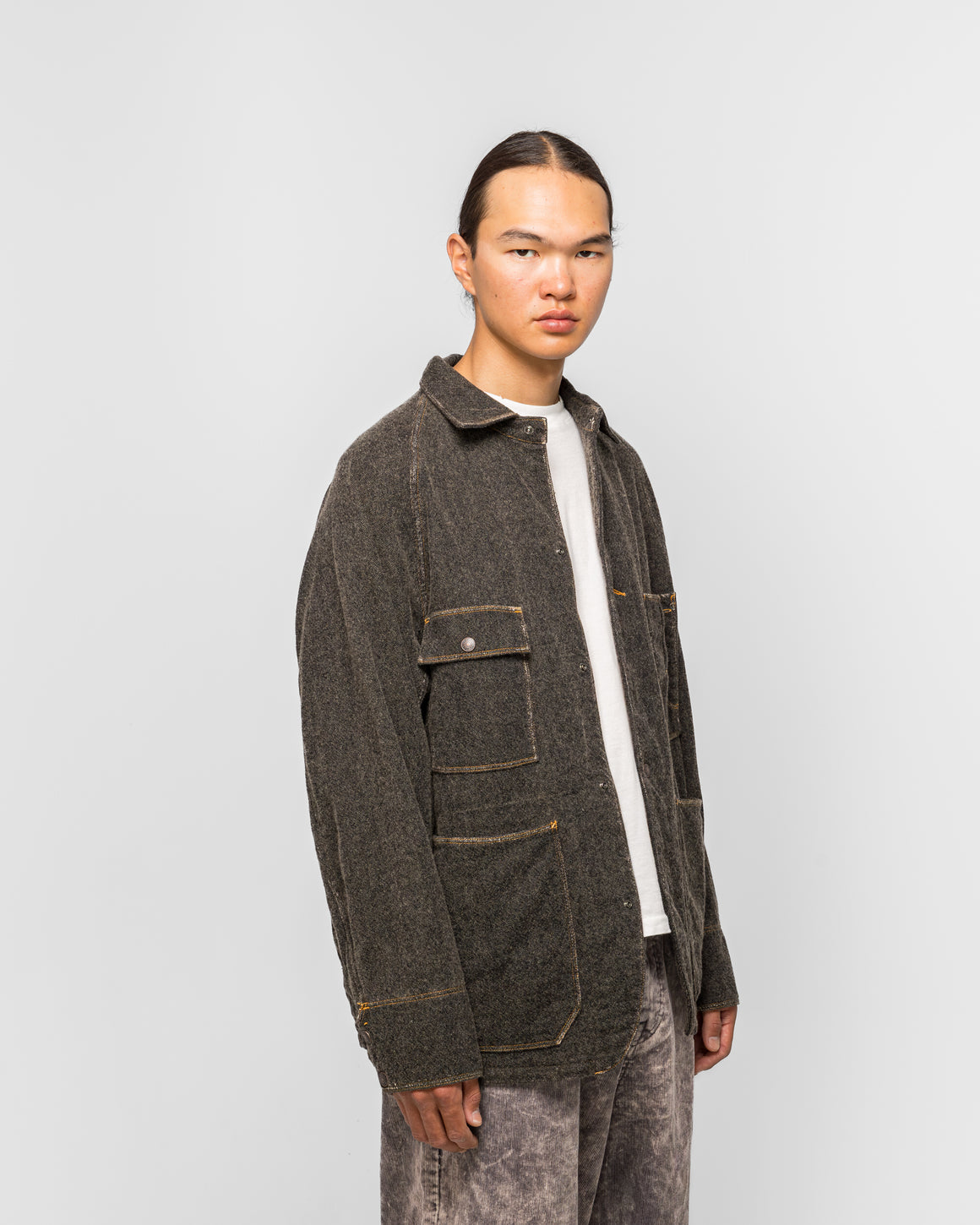 Kapital - Twill Aging-Wool CACTUS Coverall - Fade Charcoal - UP THERE