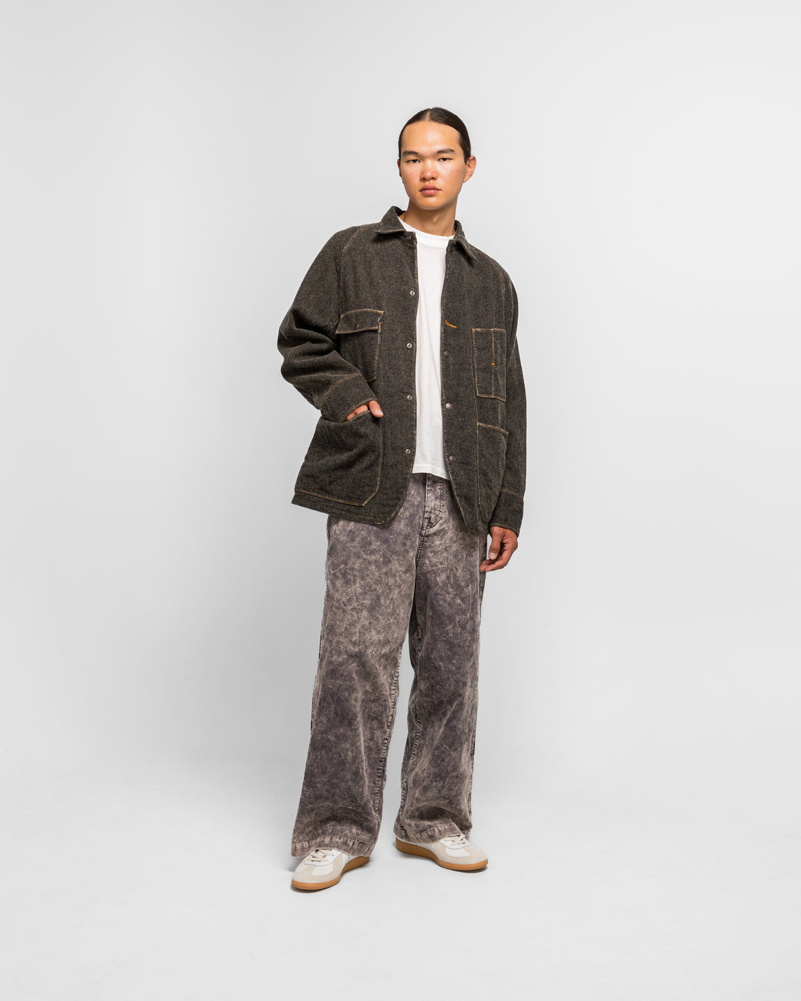 Kapital - Twill Aging-Wool CACTUS Coverall - Fade Charcoal - UP THERE