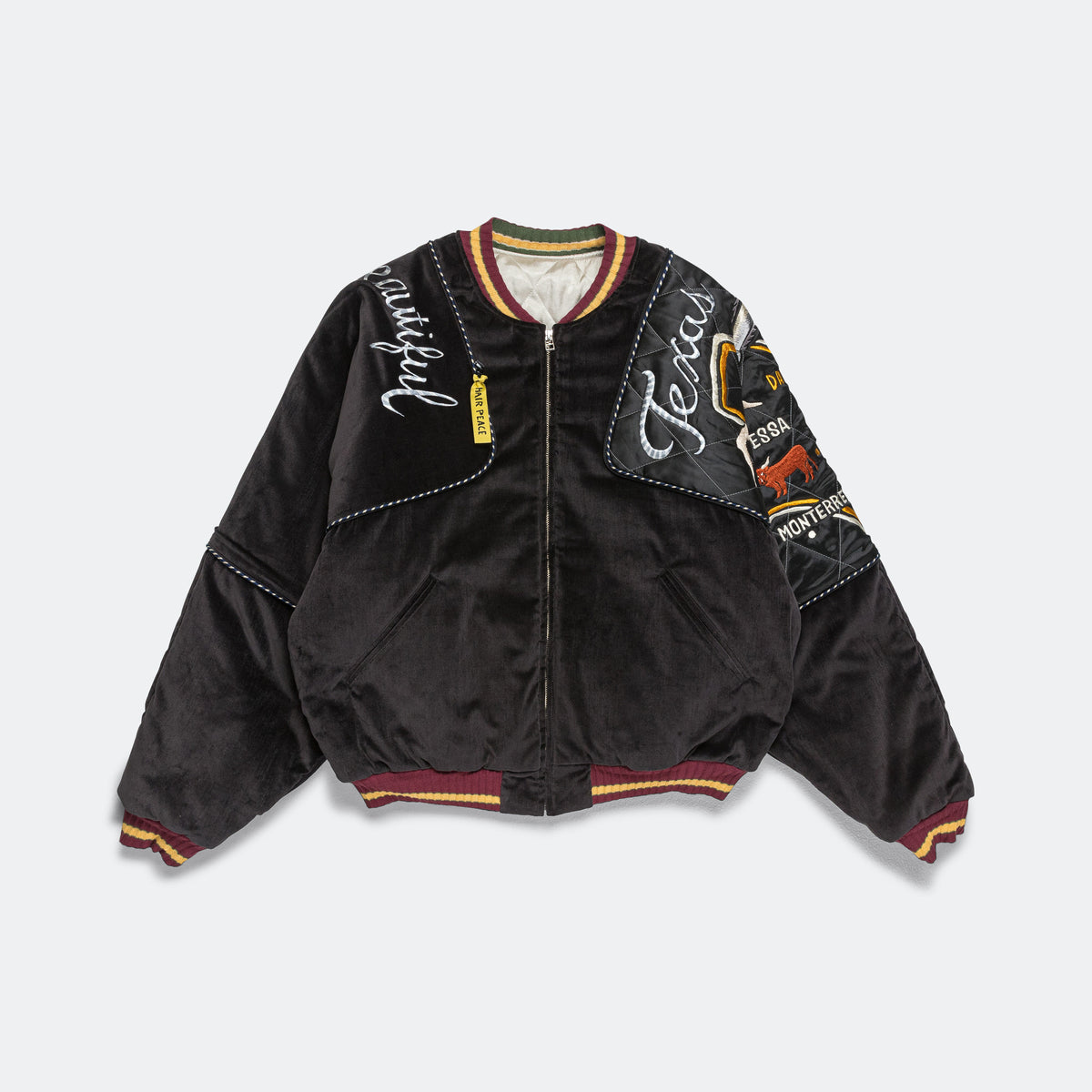 Sham Jacket Kapital Velveteen SHAM BOMBER JKT (Beautiful Texas) - Black | UP THERE