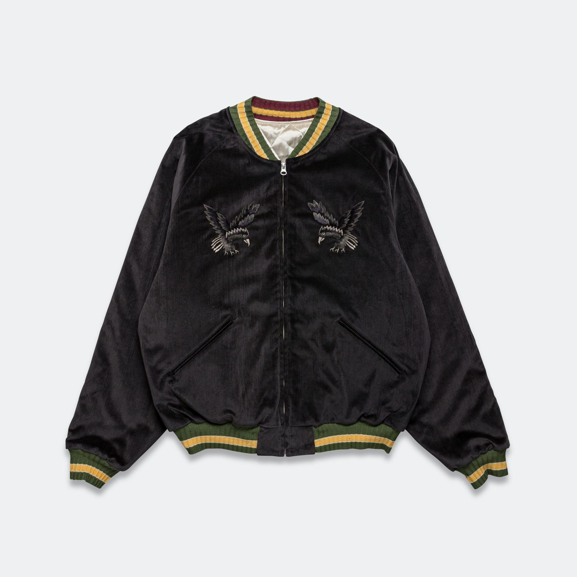 Velveteen Souvenir JKT Raven & Skull - Black | UP THERE