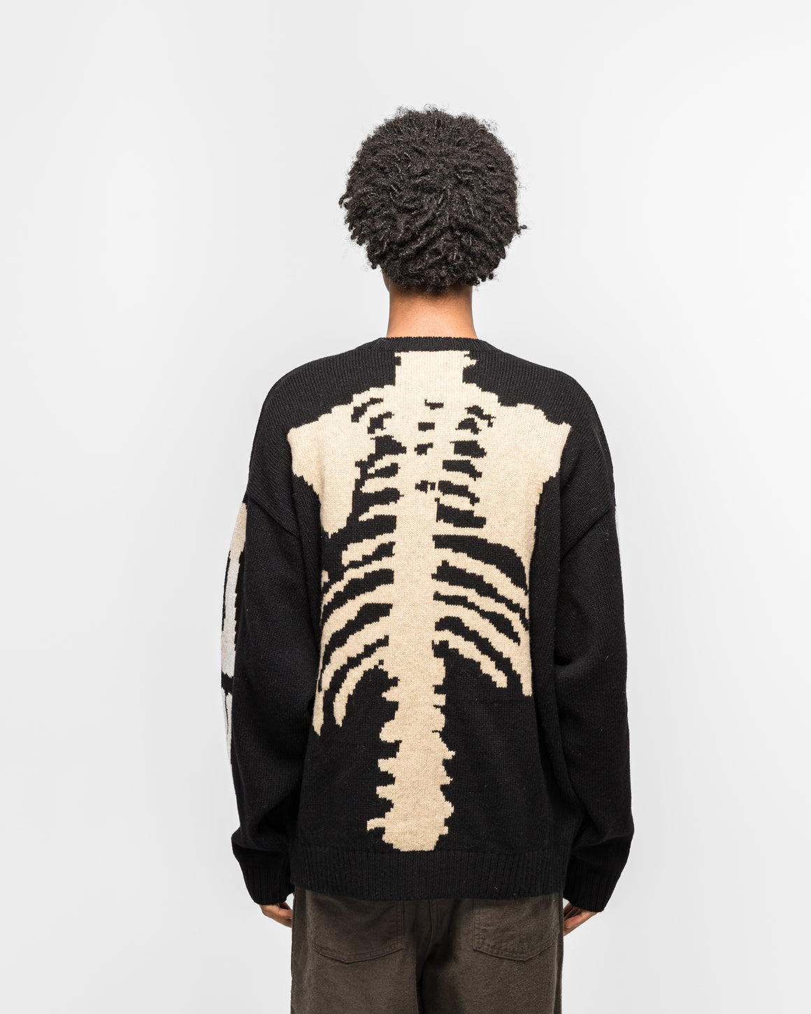 Kapital - 5G Wool BONE Crew Sweater - Black - UP THERE