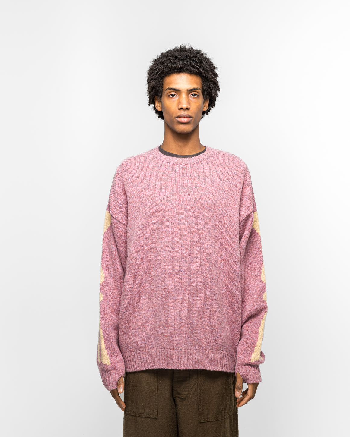 Kapital - 5G Wool BONE Crew Sweater - Light Purple - UP THERE