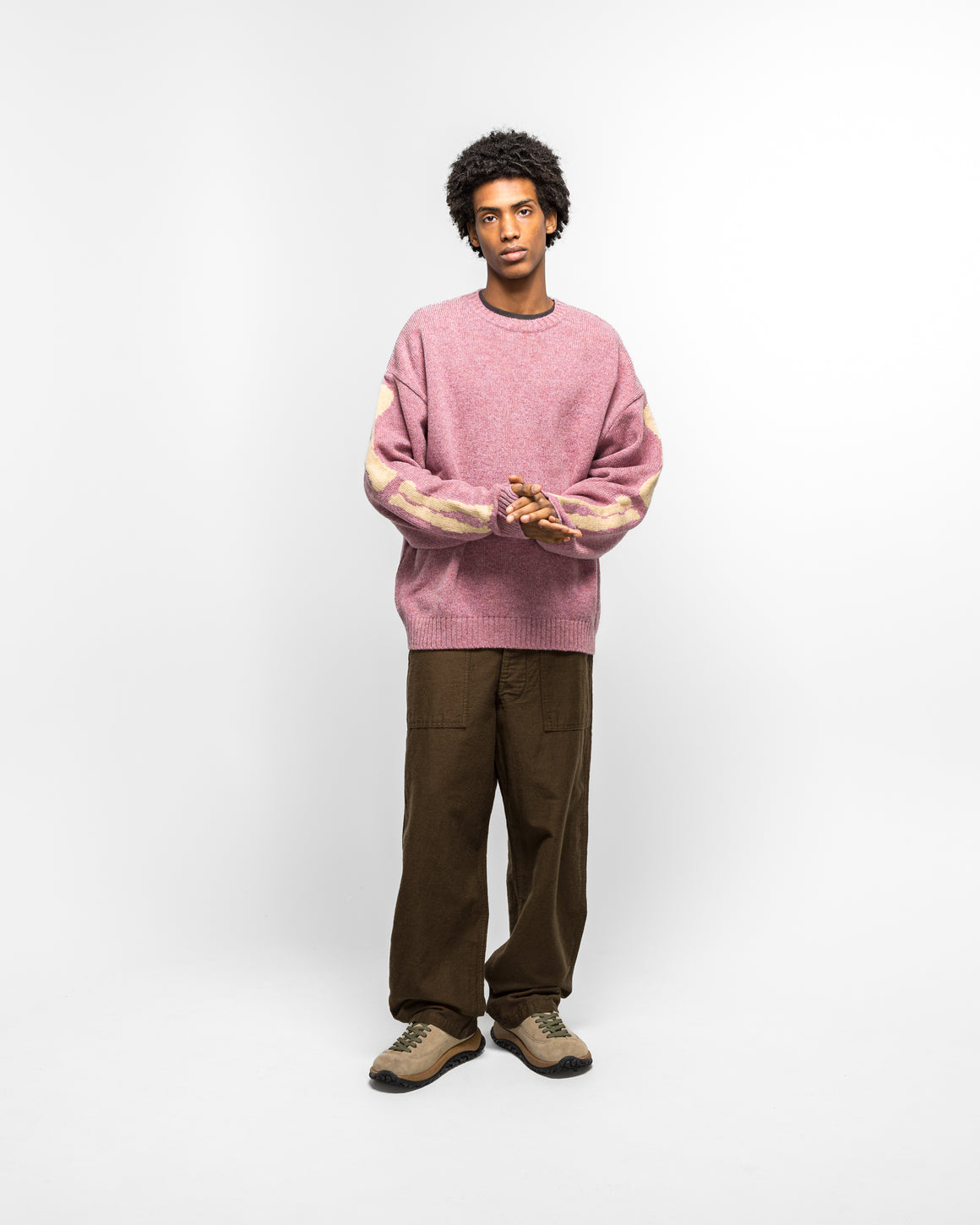 Kapital - 5G Wool BONE Crew Sweater - Light Purple - UP THERE