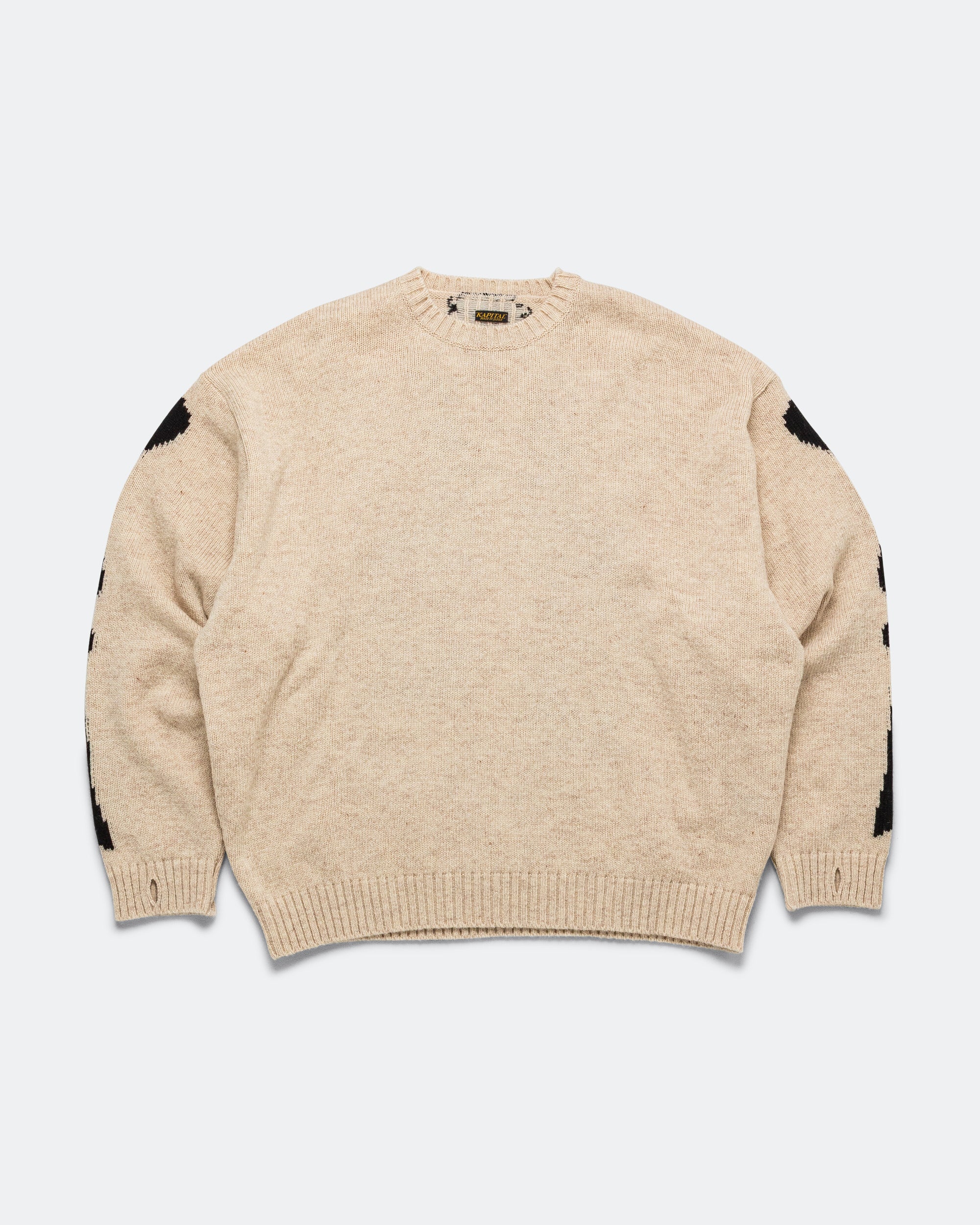 Kapital - 5G Wool BONE Crew Sweater - Natural | UP THERE