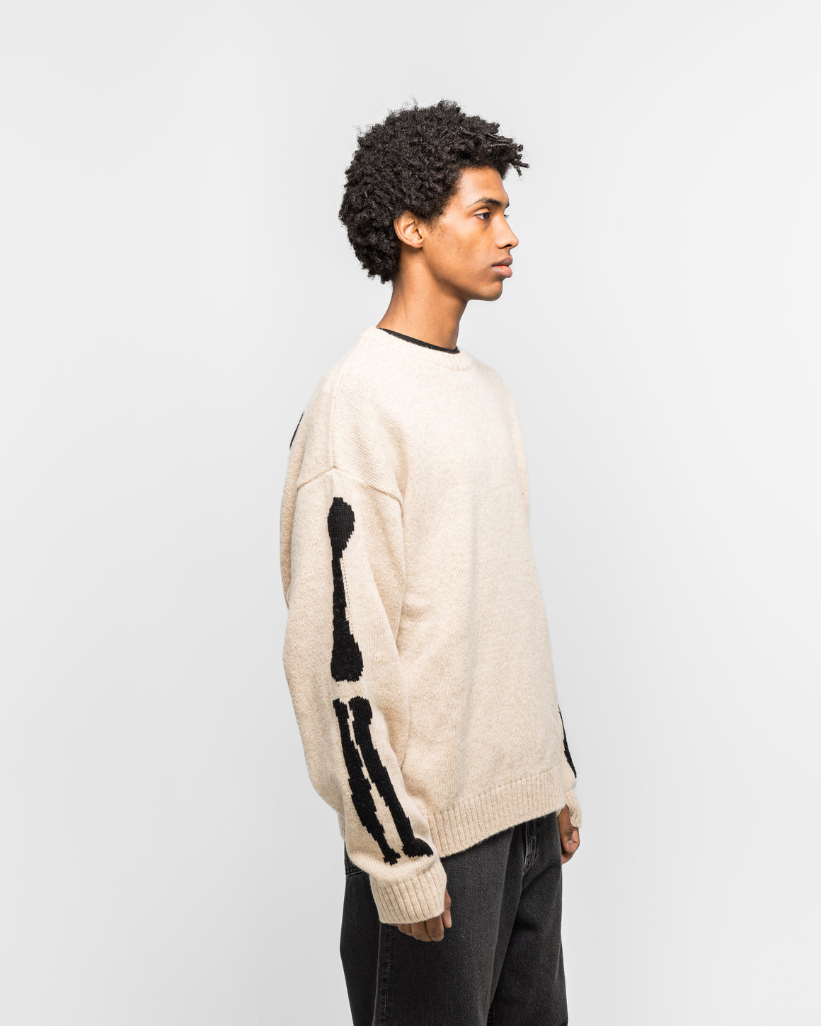 Kapital - 5G Wool BONE Crew Sweater - Natural - UP THERE