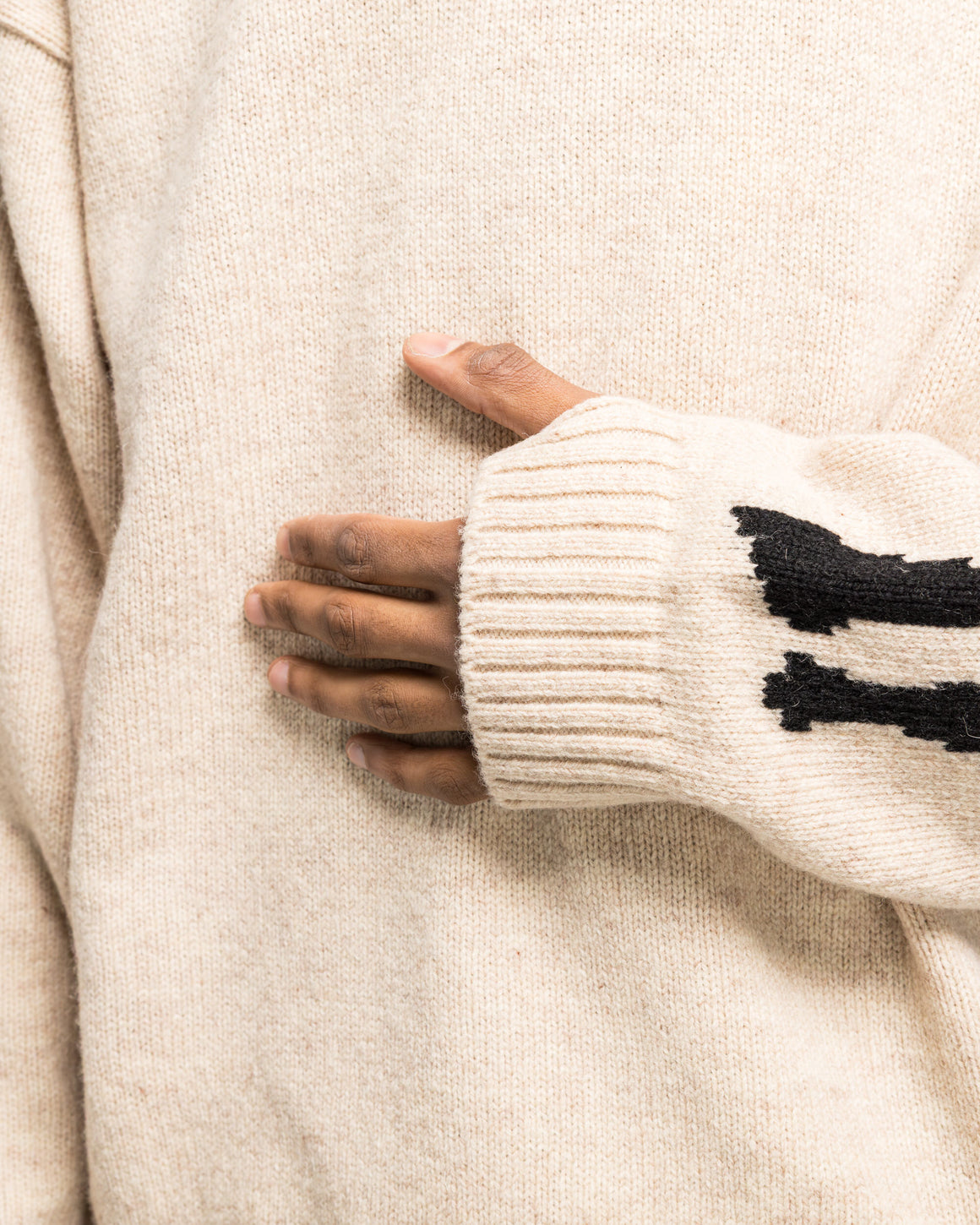 Kapital - 5G Wool BONE Crew Sweater - Natural - UP THERE