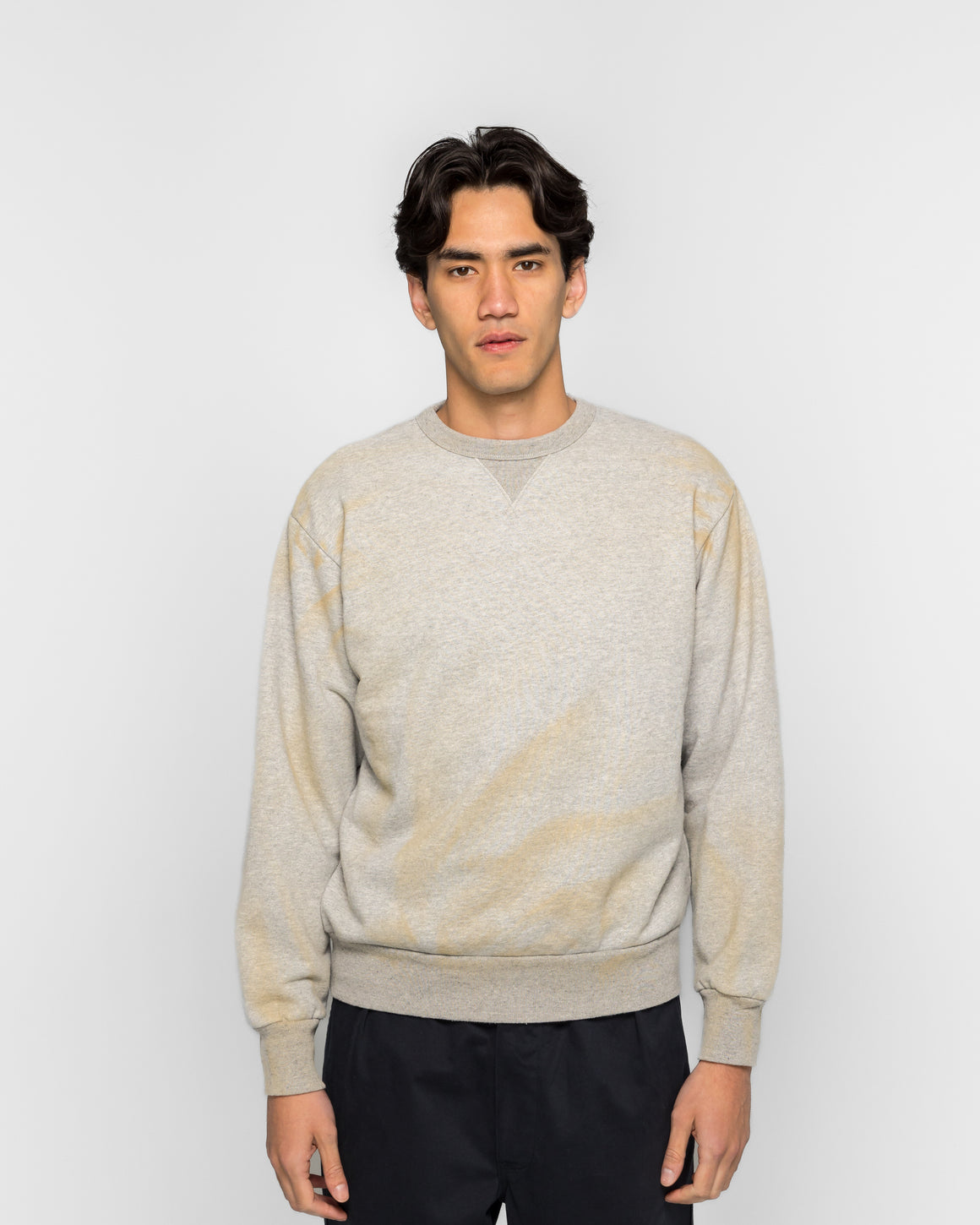 Khakis - Stained Crewneck - Heather Grey - UP THERE