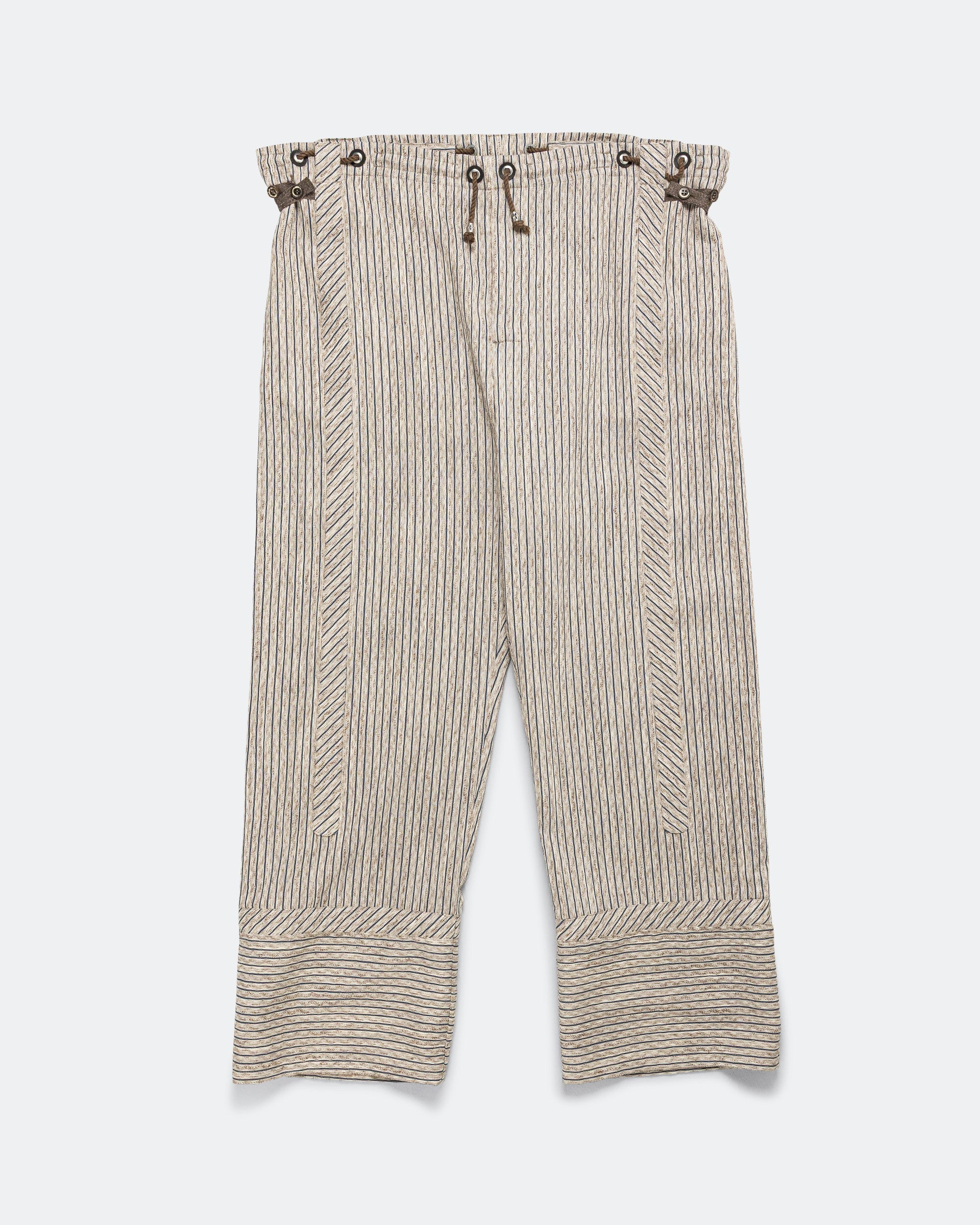 Kiko Kostadinov - Kyan Trouser - Tan/Blue Textured Stripe | UP THERE