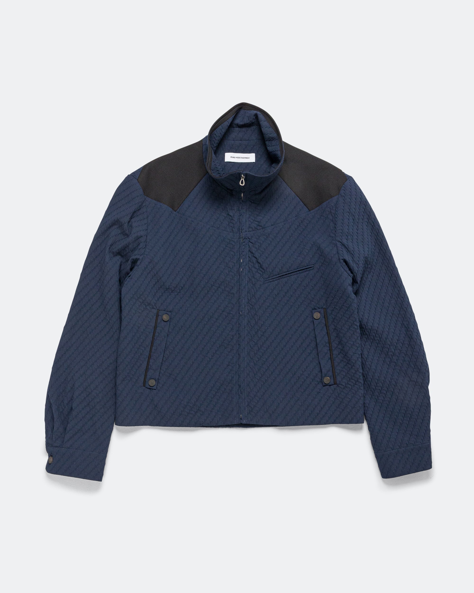 Kiko Kostadinov - Noro Blazer - Abyss Blue Wavy Wool | UP THERE