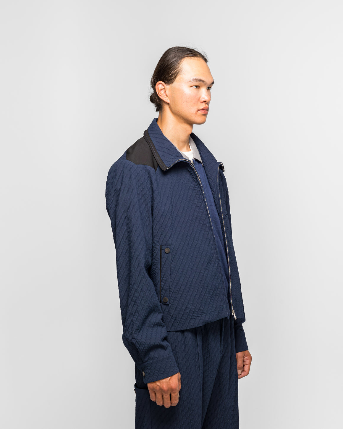 Kiko Kostadinov - Noro Blazer - Abyss Blue Wavy Wool - UP THERE