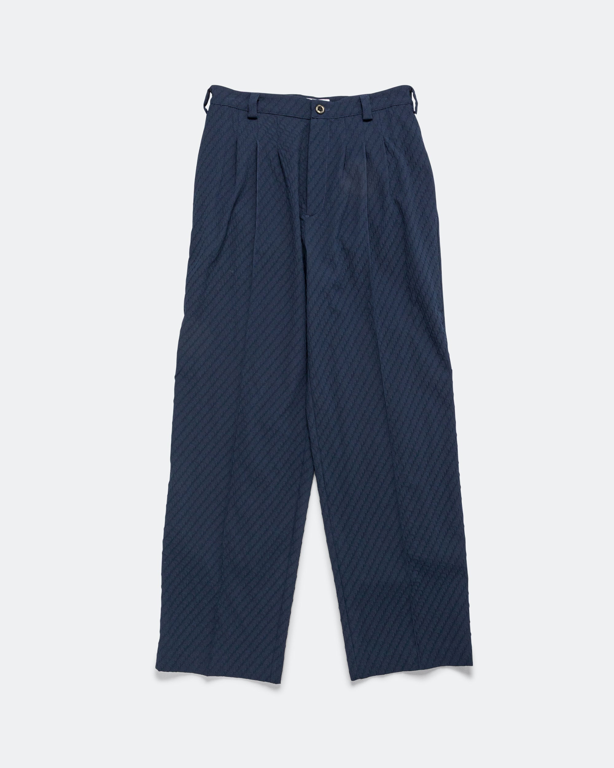 Kiko Kostadinov - Noro Trouser - Abyss Blue Wavy Wool | UP THERE