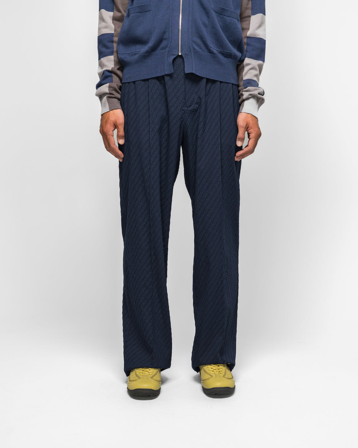 Kiko Kostadinov - Noro Trouser - Abyss Blue Wavy Wool - UP THERE