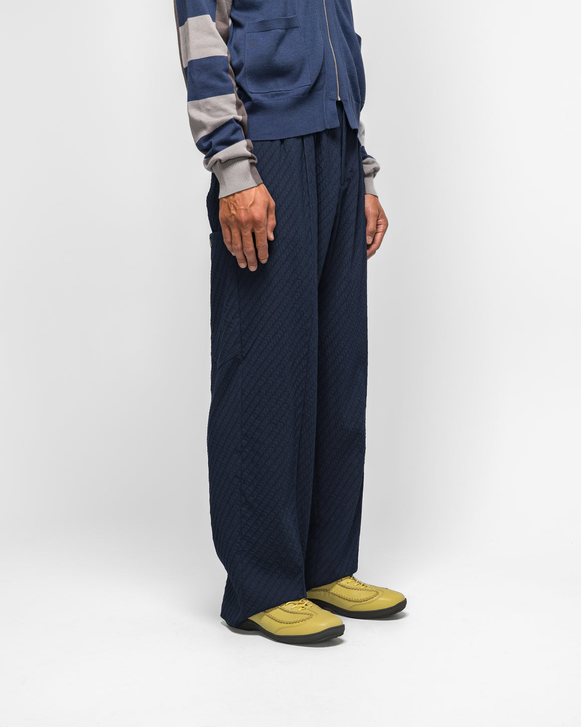 Kiko Kostadinov - Noro Trouser - Abyss Blue Wavy Wool - UP THERE