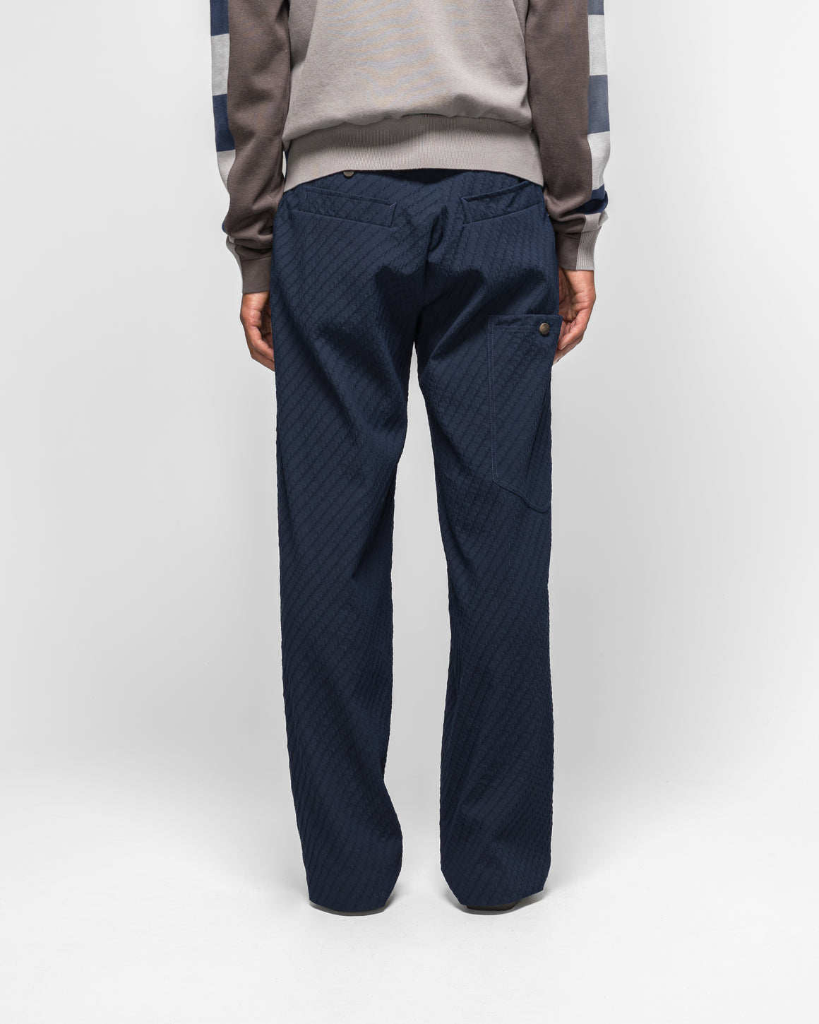 Kiko Kostadinov - Noro Trouser - Abyss Blue Wavy Wool - UP THERE