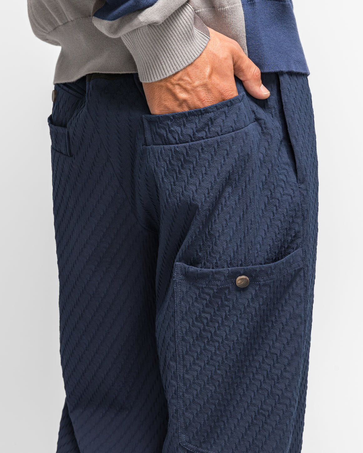 Kiko Kostadinov - Noro Trouser - Abyss Blue Wavy Wool - UP THERE