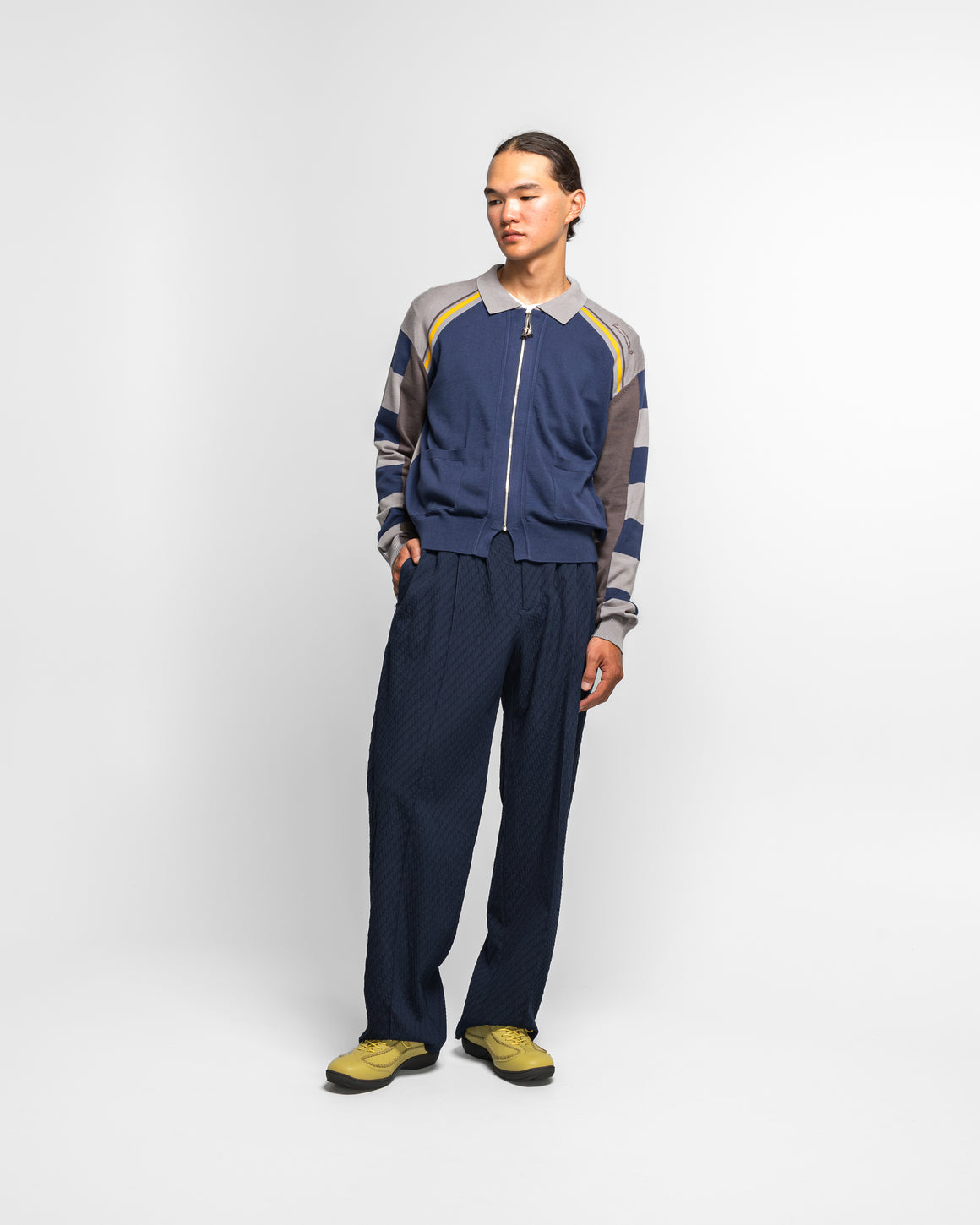 Kiko Kostadinov - Noro Trouser - Abyss Blue Wavy Wool - UP THERE