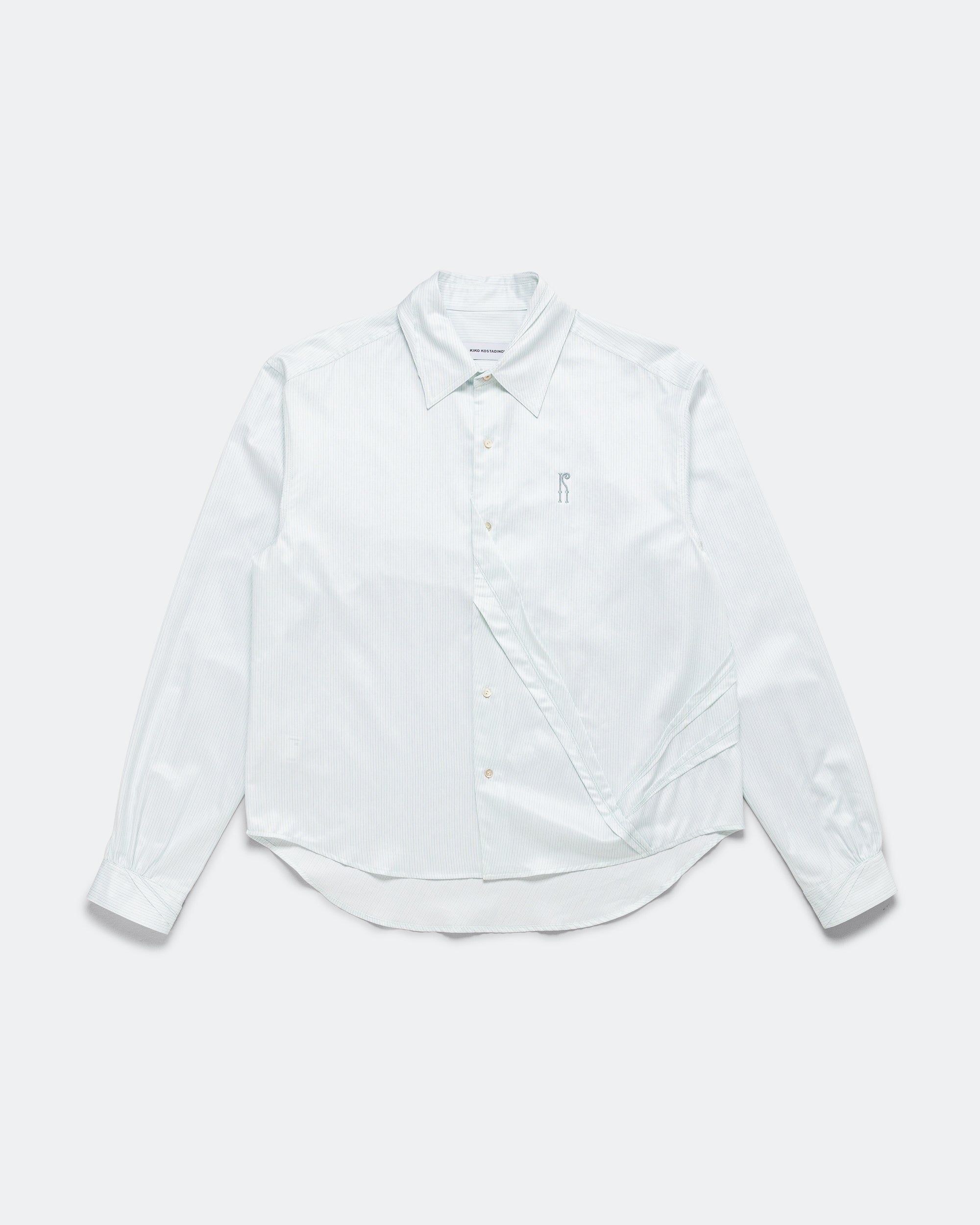 Kiko Kostadinov - Ohne K-Dart Shirt - Blue/Green Double Stripe