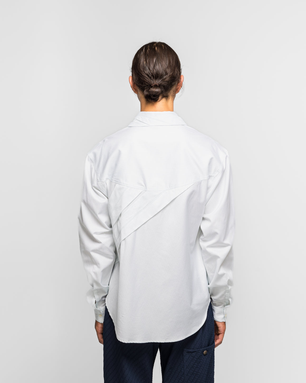 Kiko Kostadinov - Ohne K-Dart Shirt - Blue/Green Double Stripe