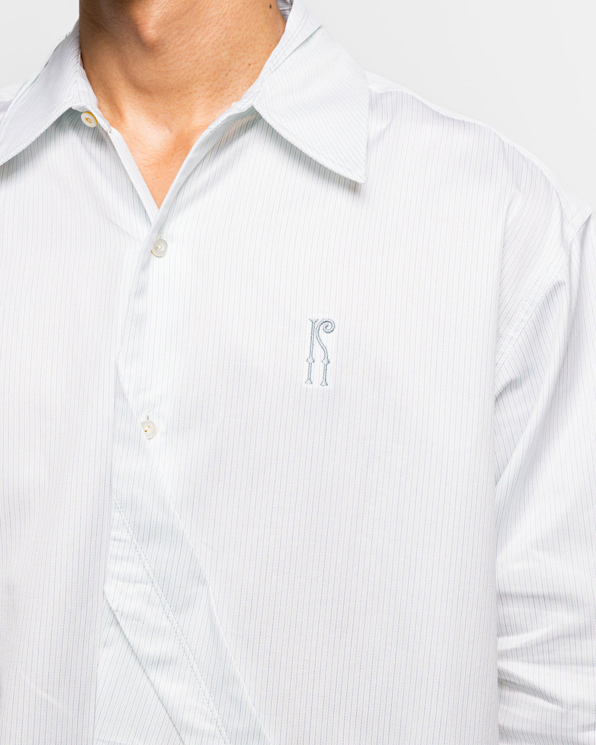 Kiko Kostadinov - Ohne K-Dart Shirt - Blue/Green Double Stripe