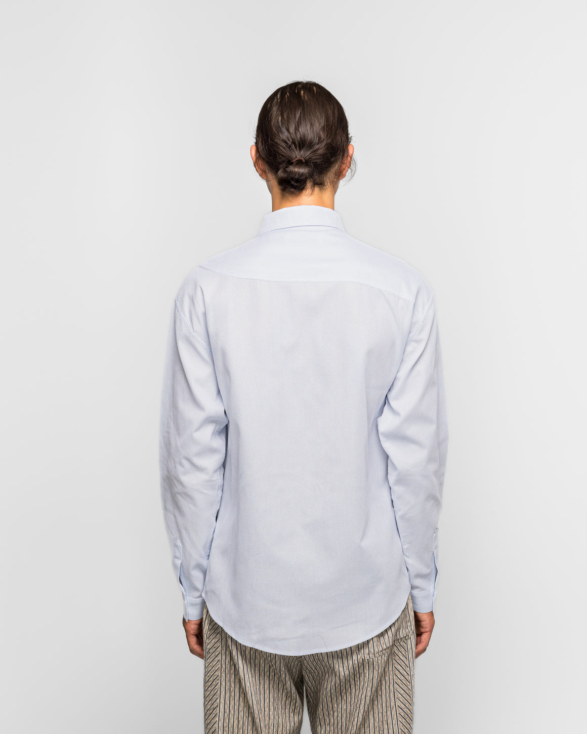 Kiko Kostadinov - Veca Panelled Shirt - Pale Blue Mesh Shirting - UP THERE
