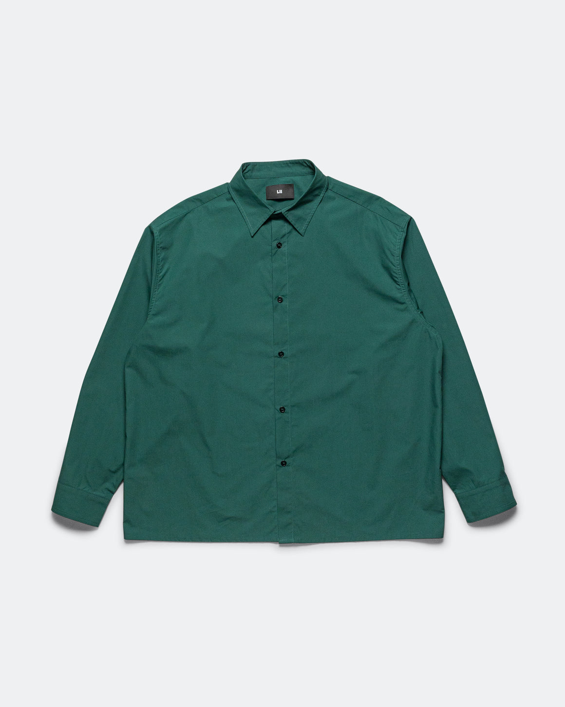 LII - Cotton Poplin Long Sleeve Shirt - Dark Green - UP THERE