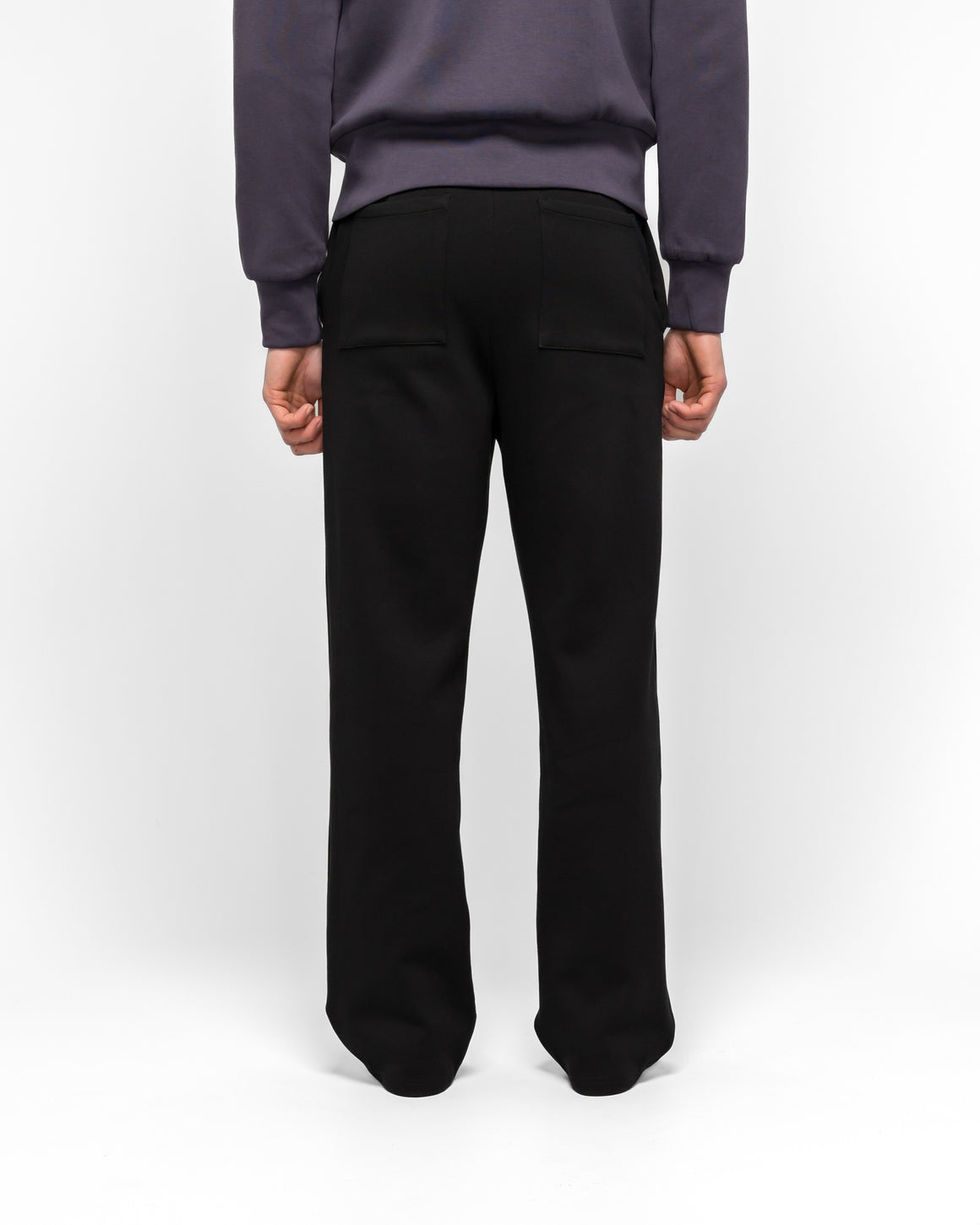 LII - Jersey Straight Trousers - Black - UP THERE